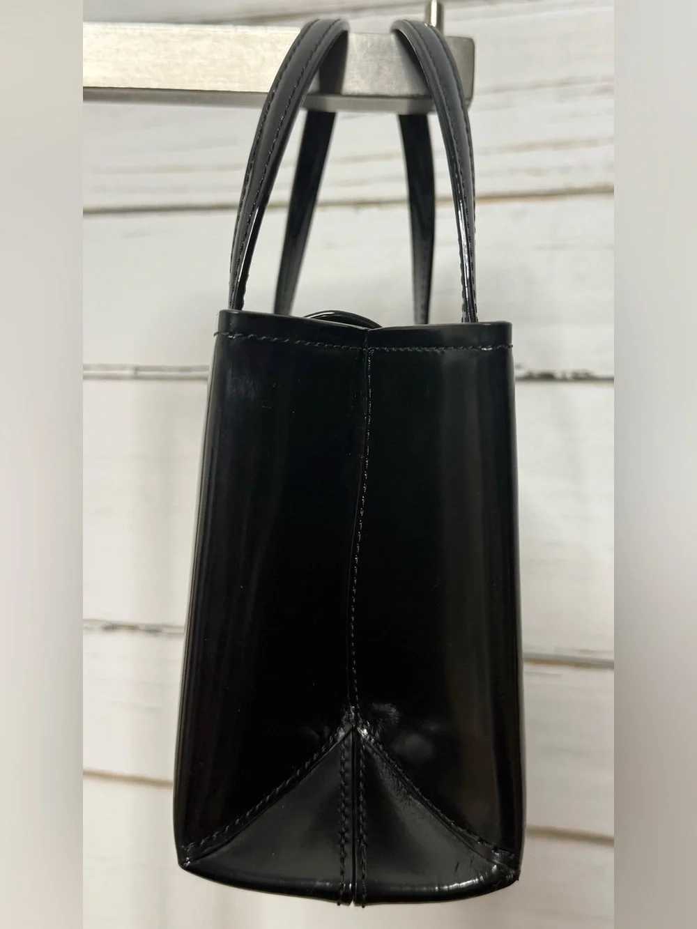 Kate Spade New York Black Patent Leather Mini Satchel Crossbody Bag